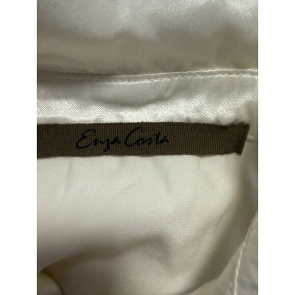 Enza Costa Blouse Button Down SZ 0 Relaxed Shimmery Glam - Picture 4 of 7